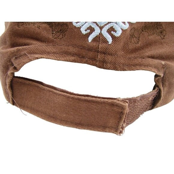 Surfer Logo Blue Checker Brown Hat Beach Island Ocean Surf Sun Distressed OSFM - Picture 6 of 12